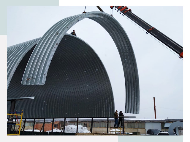 Полукруглые ангары в Ахтубинске